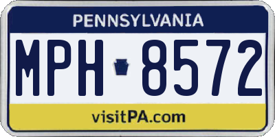PA license plate MPH8572