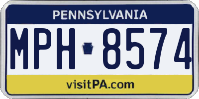 PA license plate MPH8574