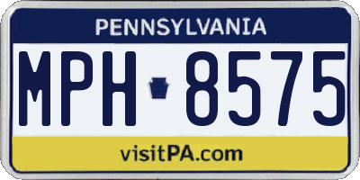 PA license plate MPH8575