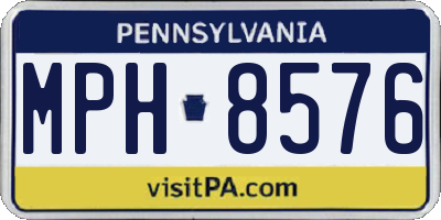 PA license plate MPH8576