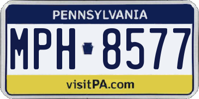 PA license plate MPH8577