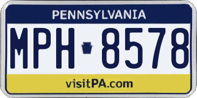 PA license plate MPH8578