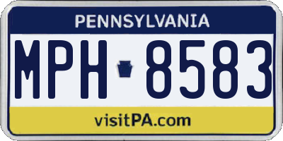 PA license plate MPH8583