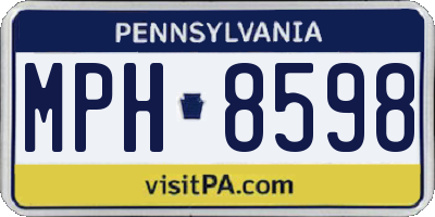 PA license plate MPH8598