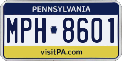 PA license plate MPH8601