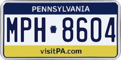 PA license plate MPH8604