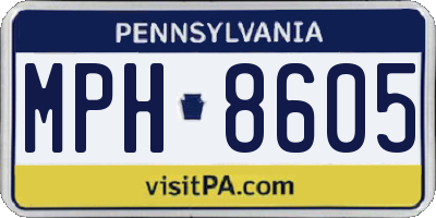PA license plate MPH8605
