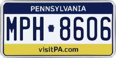 PA license plate MPH8606
