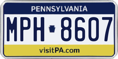 PA license plate MPH8607