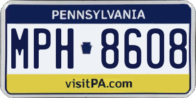 PA license plate MPH8608