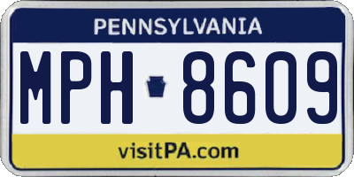 PA license plate MPH8609
