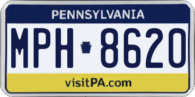 PA license plate MPH8620