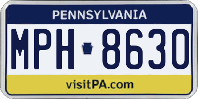 PA license plate MPH8630