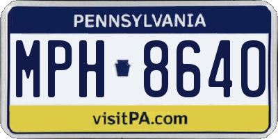 PA license plate MPH8640