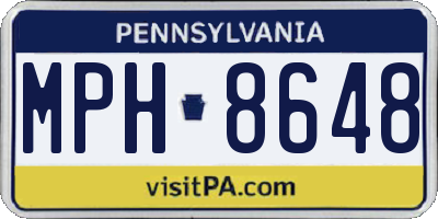 PA license plate MPH8648