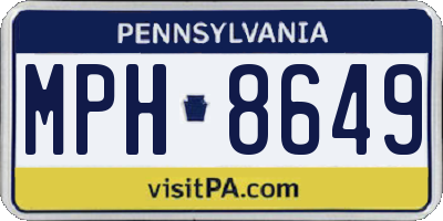PA license plate MPH8649