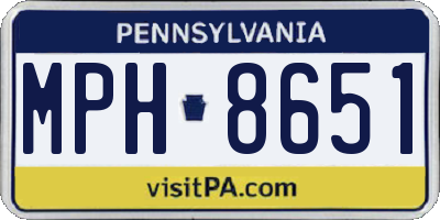 PA license plate MPH8651