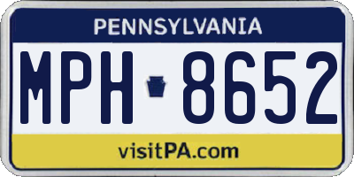 PA license plate MPH8652