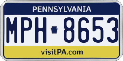 PA license plate MPH8653