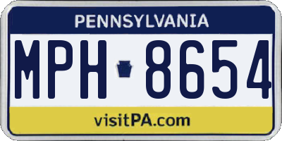 PA license plate MPH8654