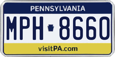 PA license plate MPH8660