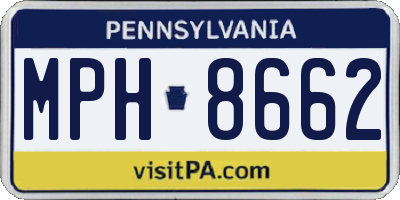 PA license plate MPH8662
