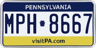 PA license plate MPH8667