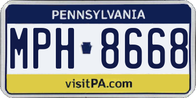 PA license plate MPH8668