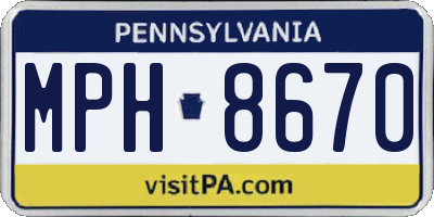 PA license plate MPH8670
