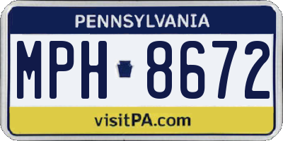 PA license plate MPH8672
