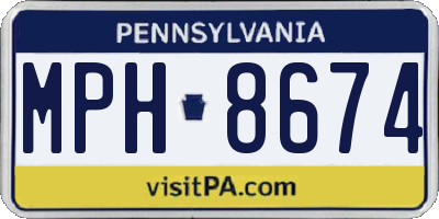 PA license plate MPH8674