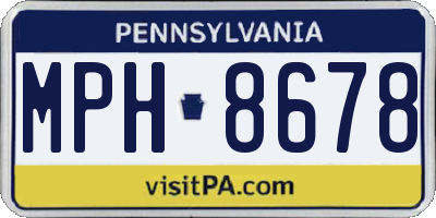 PA license plate MPH8678