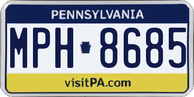 PA license plate MPH8685