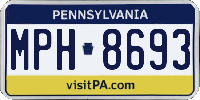 PA license plate MPH8693
