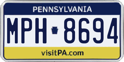 PA license plate MPH8694