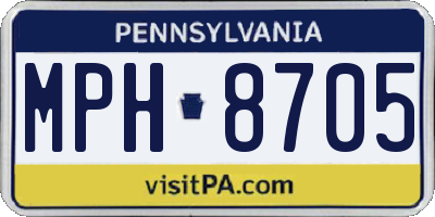 PA license plate MPH8705