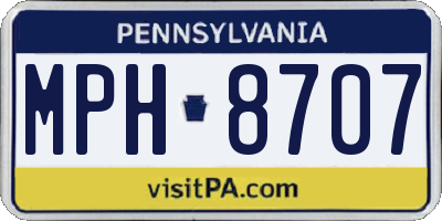 PA license plate MPH8707