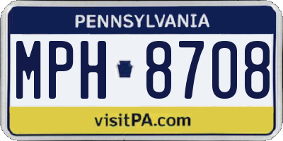 PA license plate MPH8708