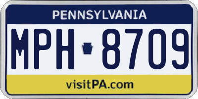PA license plate MPH8709