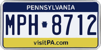 PA license plate MPH8712