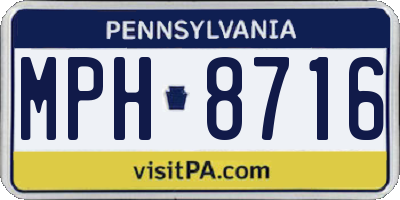 PA license plate MPH8716