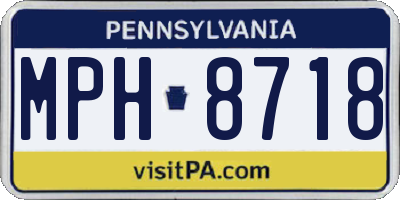 PA license plate MPH8718