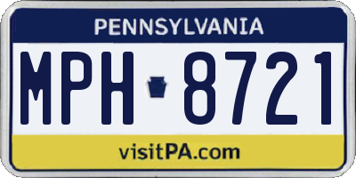 PA license plate MPH8721