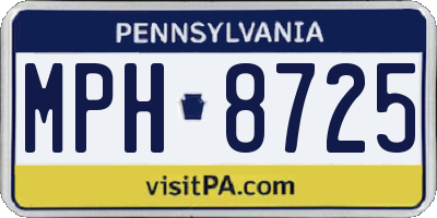PA license plate MPH8725