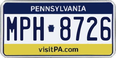 PA license plate MPH8726