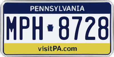 PA license plate MPH8728