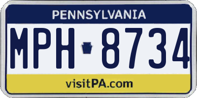 PA license plate MPH8734