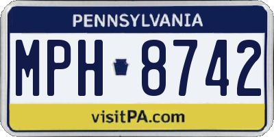 PA license plate MPH8742