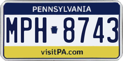 PA license plate MPH8743