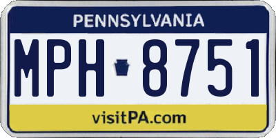 PA license plate MPH8751